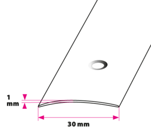 30 mm. buet overgangsprofil - midthullet