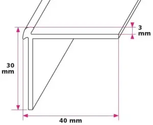 Trappekantprofil 3mm. 2 sidet til linoleum - midthullet 