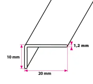 20 x 11 mm Angle - w/holes