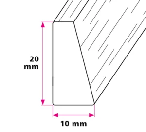 Bordplade Profil 10 x 20 mm - u/huller 