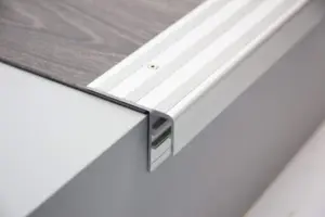 Stair front edge prepared for LED light
