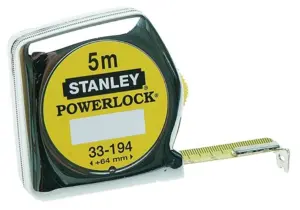 Stanley Powerlock målebånd med belteklips 5 m.