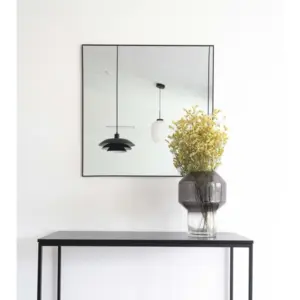 Jersey Mirror with frame in black look 60x60 cm.