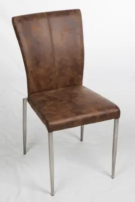 E40C - Chair chocolate microfiber with brushed frame