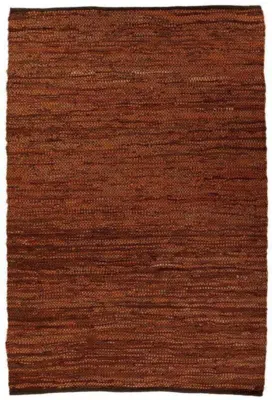 Kreatex - Læder-kludetæppe, Rustik brown