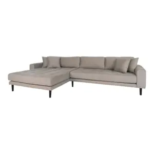 Lido Lounge Sofa - Venstrevendt sofa i stein med fire puter