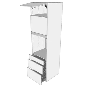 Multi-Living XL tall cabinet - HQ Built-in cabinet for oven with top door and drawers - full extension