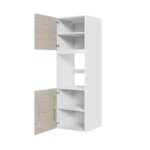 Multi-Living tall cabinet - Built-in cabinet 2 drawer-look for oven with shelves, aluminum grate and doors