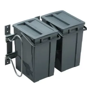 Waste bin system with 2 bins