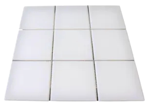 FD Basic hvid blank flise på net 97x97 mm. 