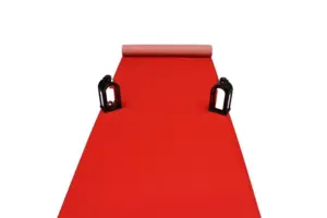 Red carpet in needle felt - 1 meter wide - REST 470X100 CM