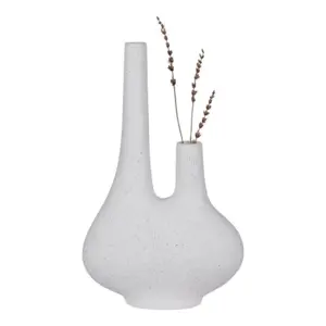Vase, hvid keramik 