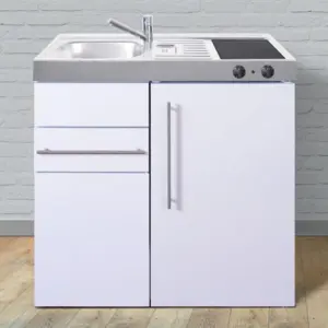 Multi-Living minikøkken - Trend Premiumline 4100 White, Vask til venstre og keramisk plade