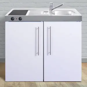 Multi-Living minikøkken - Trend Premiumline MP-100 White, Vask til højre og keramiske plade