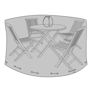 Luksus overtræk, Til rundt bord 180 cm. med 4 stole, sort