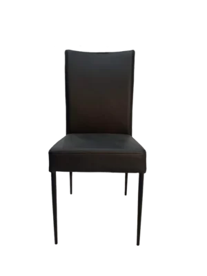 Spisebordsstol model Cille i sort læder med sort stel