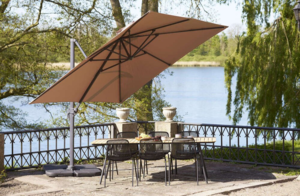 Baza Hængeparasol, Sandfarvet med fod