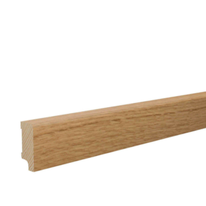 Fodpanel i eg til trægulv, 16x40 mm. Massiv trækerne u. klipsfræsning