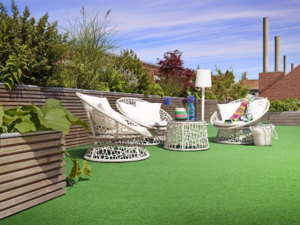 Forest græs, kraftig nålefilt med nop - REST 380X400 CM.