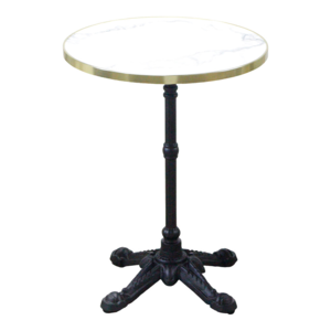 Cafébord, Bordplade i marmor look og ben i støbejern