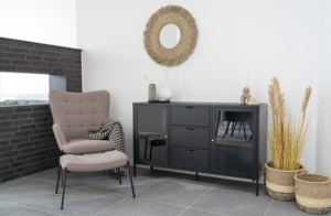 Glasgow sæt, Loungestol og fodskammel i farven stone - UDSOLGT TIL UGE 51