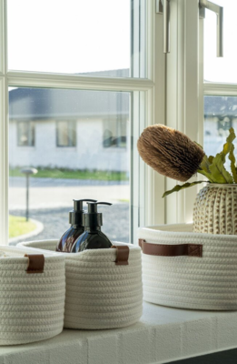 Jarana kurve i hvid bomuld, sæt á 3 stk.