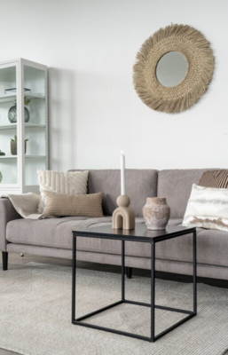 Vita Hjørnebord - Sort stel