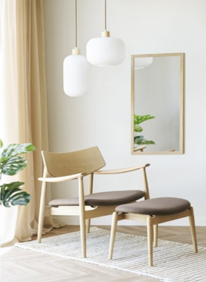 Olvera sæt - Loungestol Natur og brun