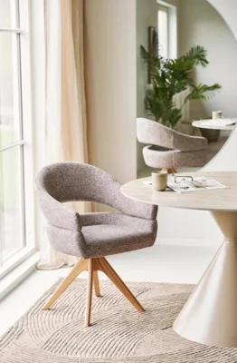 Dover Spisebordsstol brun m. drejefod - UDSOLGT TIL UGE 30