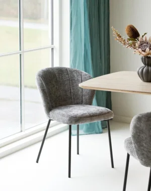 Roanne Spisebordsstol, grå med sorte ben