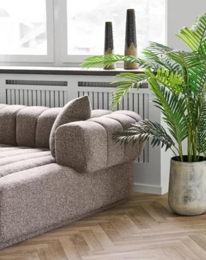 Aurora Loungesofa, Brun og højrevendt med 3 puder