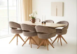 Noli Spisebord, keraminsk bordplade og askefiner