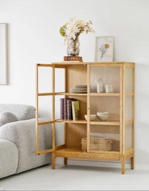 Zamora Vitrineskab med 2 glaslåger og 2 hylder