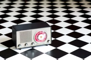 Artifact Vinylgulv - York Harlequin sort/hvid REST 95X400 CM.