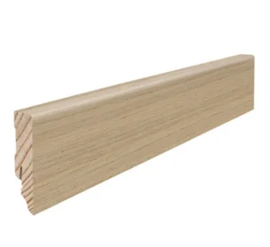 Fodpanel til trægulv, Eg lyse hvid børstet, 16x58 mm. Oliebehandlet