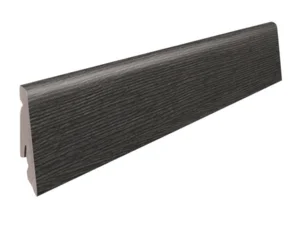 Fodpanel til laminatgulv, Eg Metallic sort, 19x58 mm.