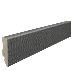 Fodpanel til laminatgulv, Eg Metallic sort, 16x58 mm.