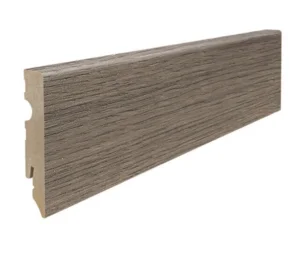 Fodpanel til laminatgulv, Eg Eleganza antikgrå, 15x80 mm.