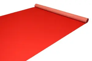 Red carpet in needle felt - 2 meters wide