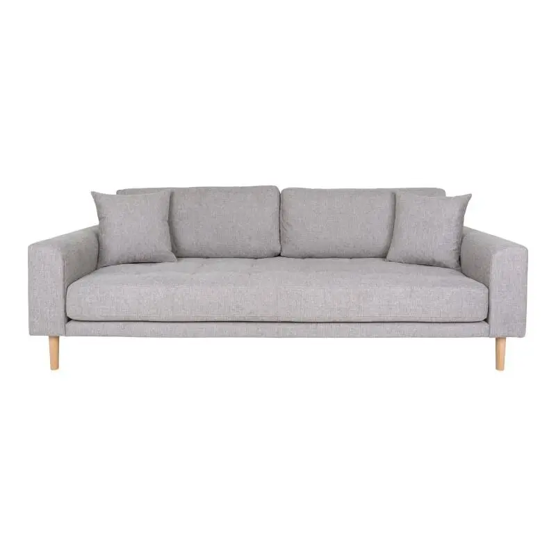 Lido 3 Personers Sofa, Lysegrå med to puder og natur træben Pris 5.