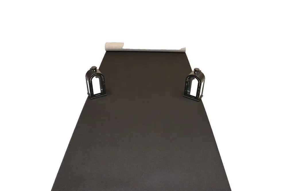 Sort Løber i nålefilt - 1 meter bred - REST 400X100 CM. - LAVE PRISER