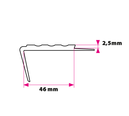 Primo Gummi trapp forkant 29x46 mm.