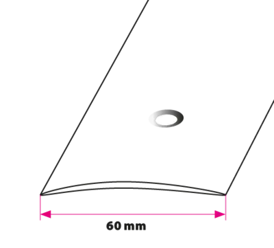 60 mm. buet overgangsprofil - midthull