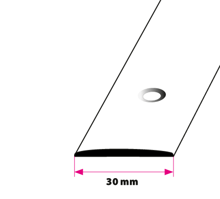 30 mm. buet overgangsprofil - midthull