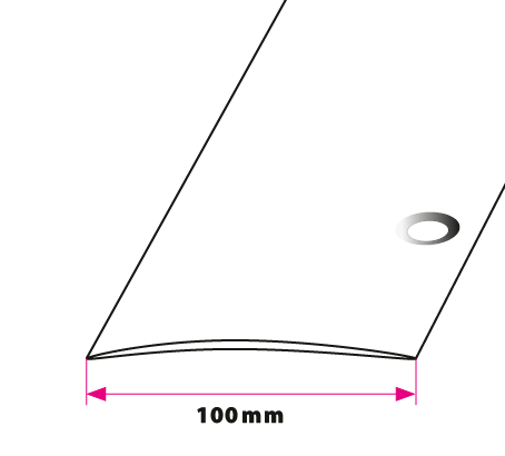 Overgangsprofil, 100 mm. buet sidehullet 