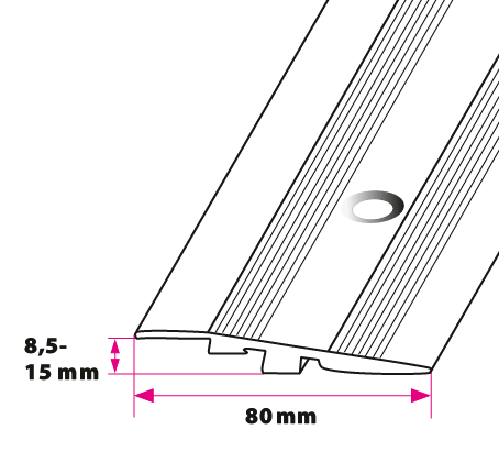 80 mm. rampeprofil - midthull