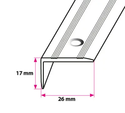 26x17 mm. angle profile - center hole