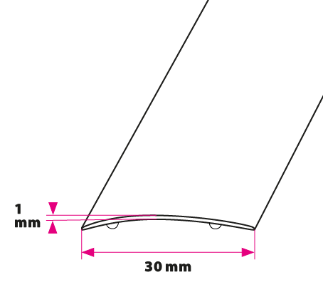 Overgangsprofil, 30 mm. buet selvklæbende 