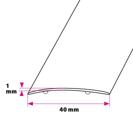 40 mm. buet gulvprofil - selvklebende