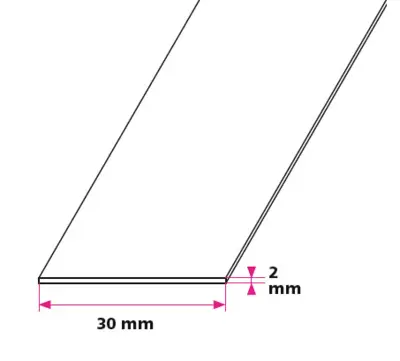 30x2 mm. flad profil - u/huller 